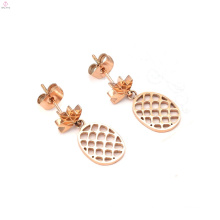 316L Stainless Steel Fruit Rose Gold Pineapple Earrings